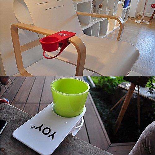 YOY Drinking Home Office Table Desk Side Huge Clip Water Drink Beverage Soda Coffee Mug Holder Cup Saucer Design, Black (Kitchen)sec6